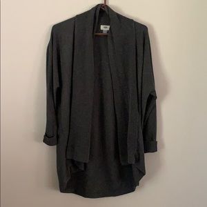 Charcoal Grey Open Front High Low Sweater